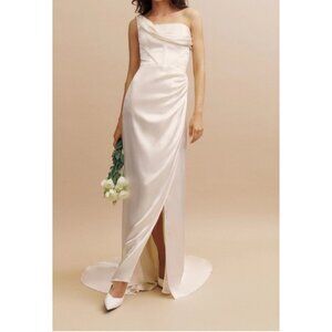Reformation Else Ivory Silk Wedding Dress Size 6